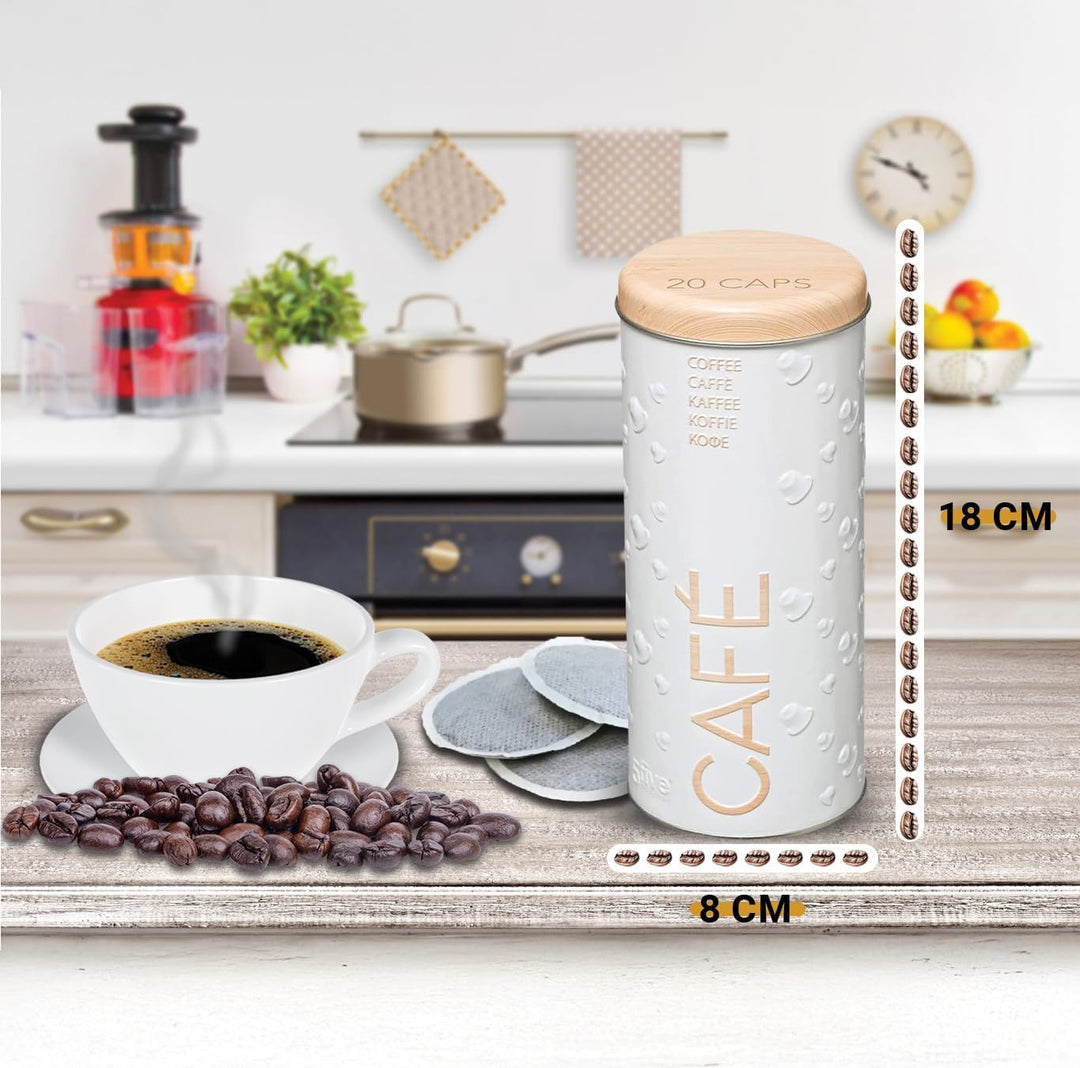 2X kaffeepads aufbewahrung-Metalldose für Kaffeepads,kaffeepads behälter,Kaffeespender Paddose,Kaffe