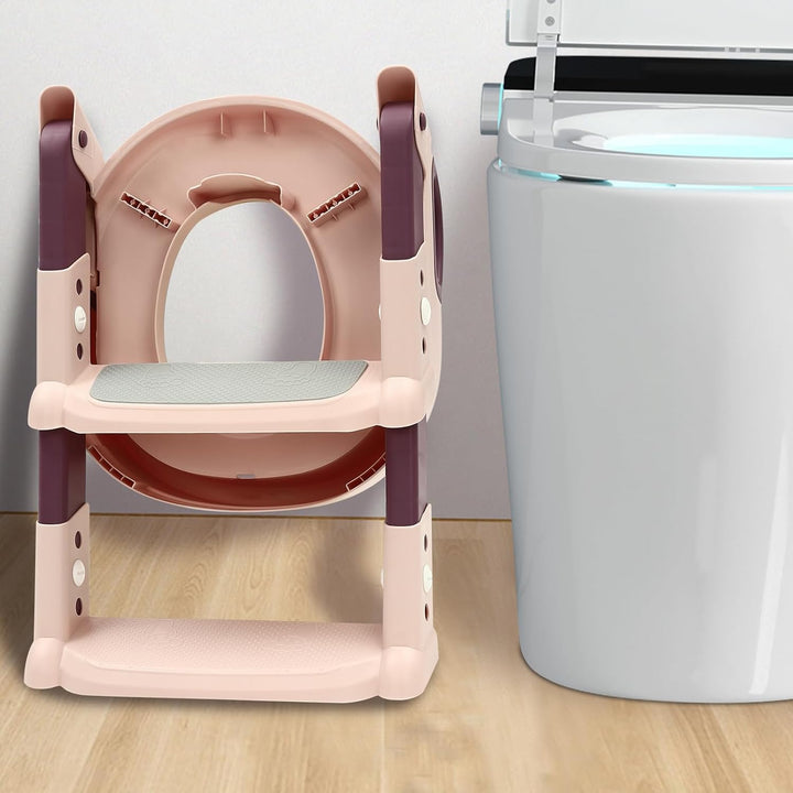 Toilettensitze mit Treppe für Kinder Toiletten-Trainer mit Treppe und Griffe Faltbar Kindertoilette