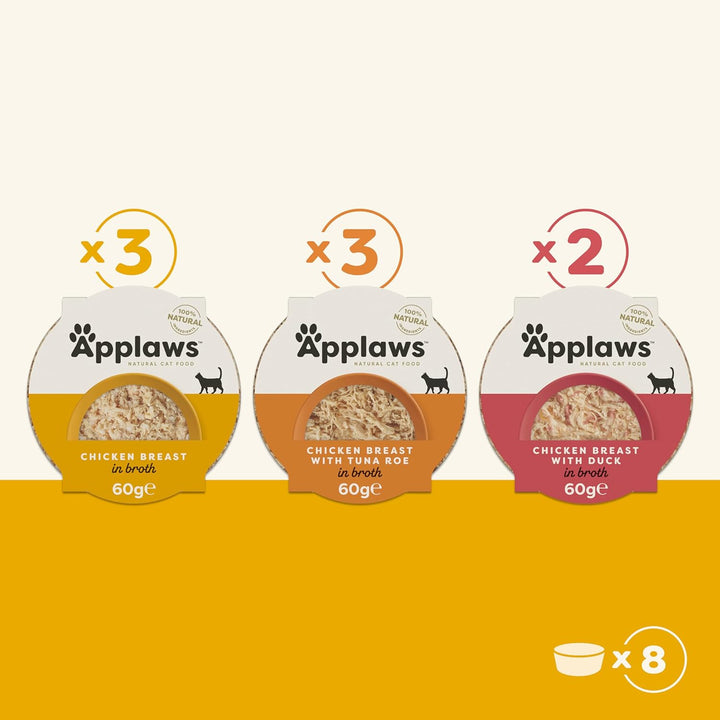 Applaws Katze Huhn Auswahl Topf Multi-Pack 8 X 60G (480G) (Packung mit 2)
