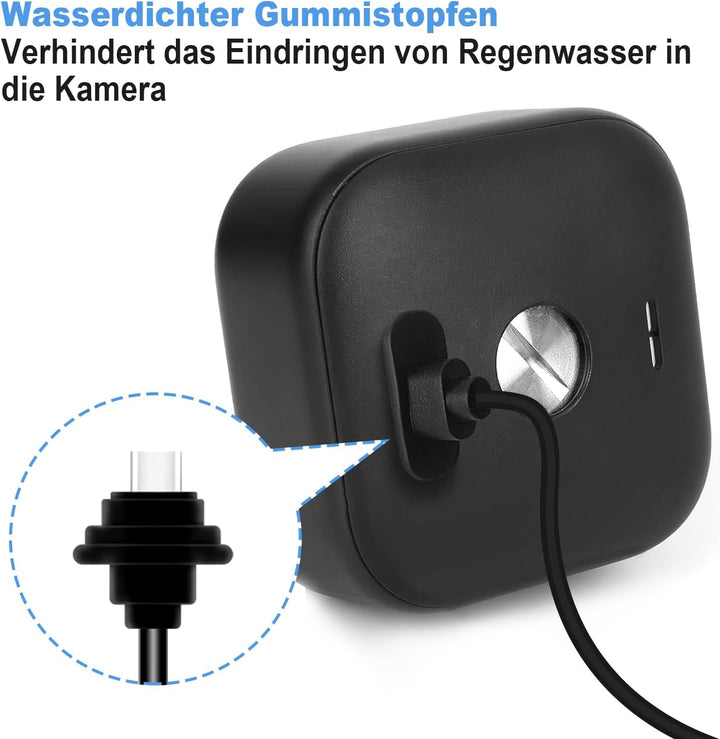 4W Solarpanel für Blink Outdoor Kamera (4th Gen), Solar Ladegerät mit Gummistecker, IP65 Wasserdicht