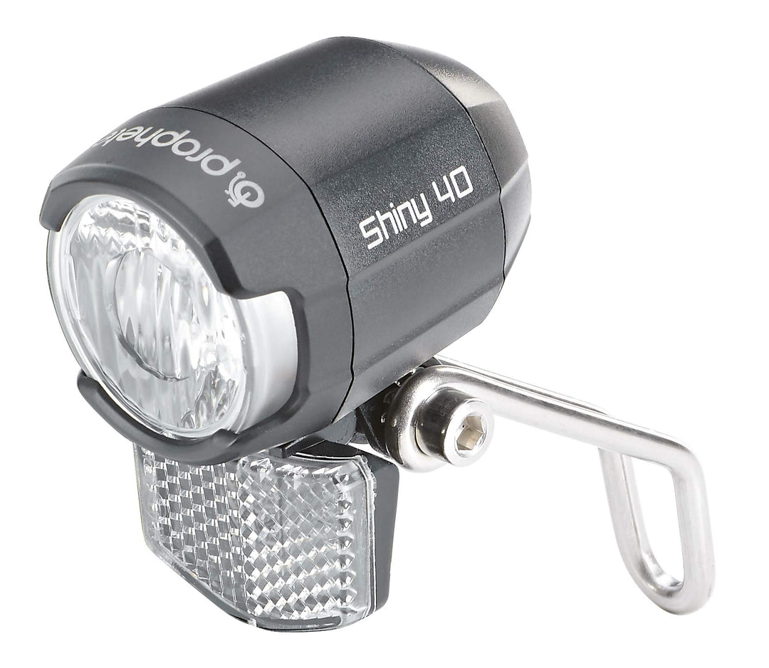 Prophete Fahrrad LED-Scheinwerfer – 50 Lux, für E-Bikes (6-48V), mit beleuchtetem Logo, seitlicher S