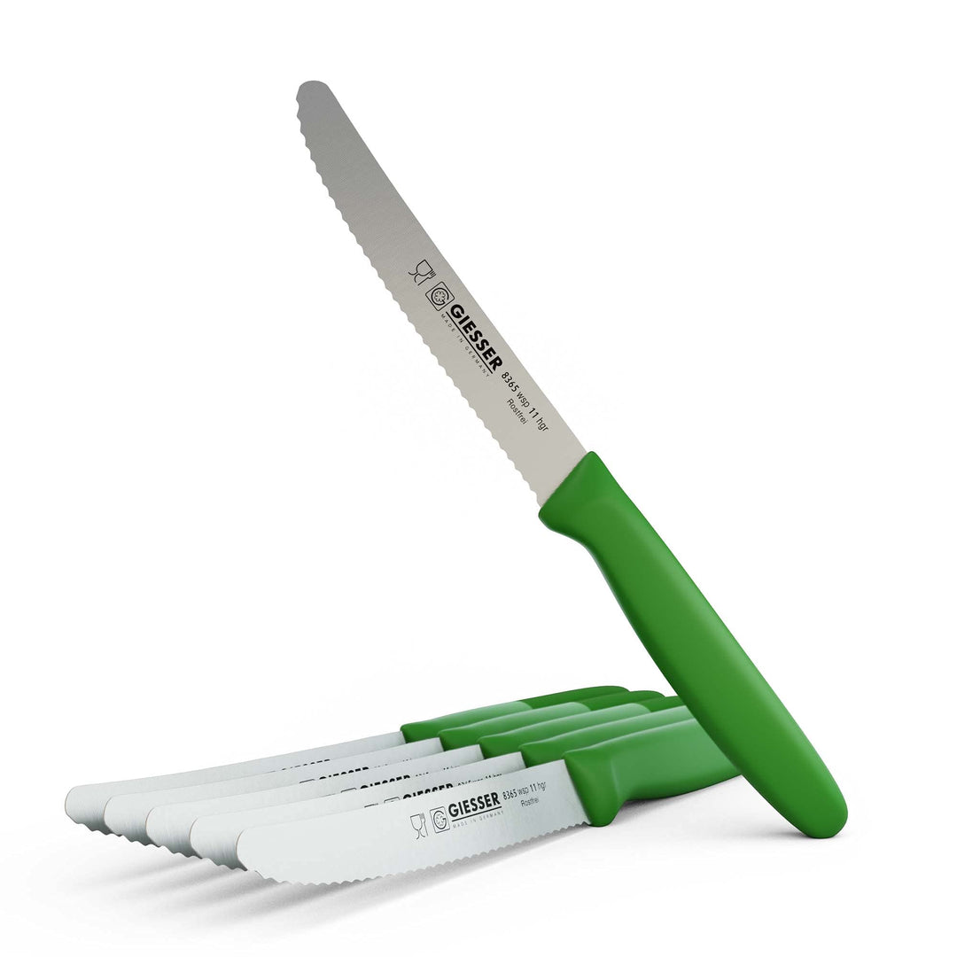 Giesser seit 1776 - Made in Germany - Tomatenmesser 6er Set Veggie, Universalmesser, grün, nachhalti