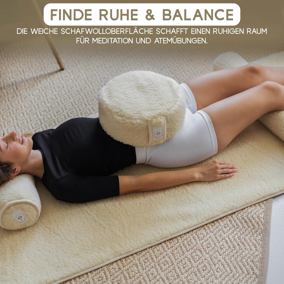 Yogamatte Schafwolle | Natürlich Merino Wolle Trainingsmatte | Yogamatte rutschfest | Hautfreundlich