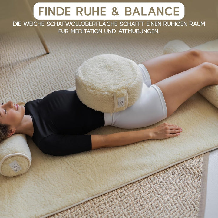 Yogamatte Schafwolle | Natürlich Merino Wolle Trainingsmatte | Yogamatte rutschfest | Hautfreundlich