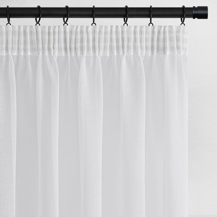 Topfinel Gardinen Kurz Vorhang kräuselband Stores Gardine Schals mit Ösen Voile Curtains Living Room
