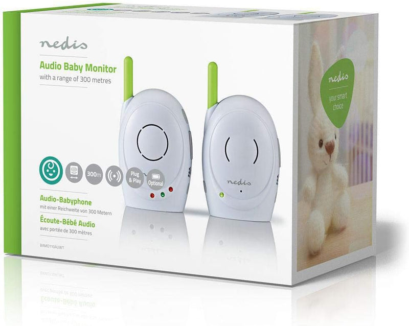 Nedis - Audio-Baby-Monitor - Babyphone - Gegensprechfunktion - Batteriebetrieben/Netzstromversorgung