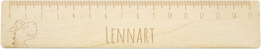 Dein Lieblingsteil Lineal Jungs Lesehilfe Kinder personalisiert (Set Lineal + Lesehilfe Dino), Set L