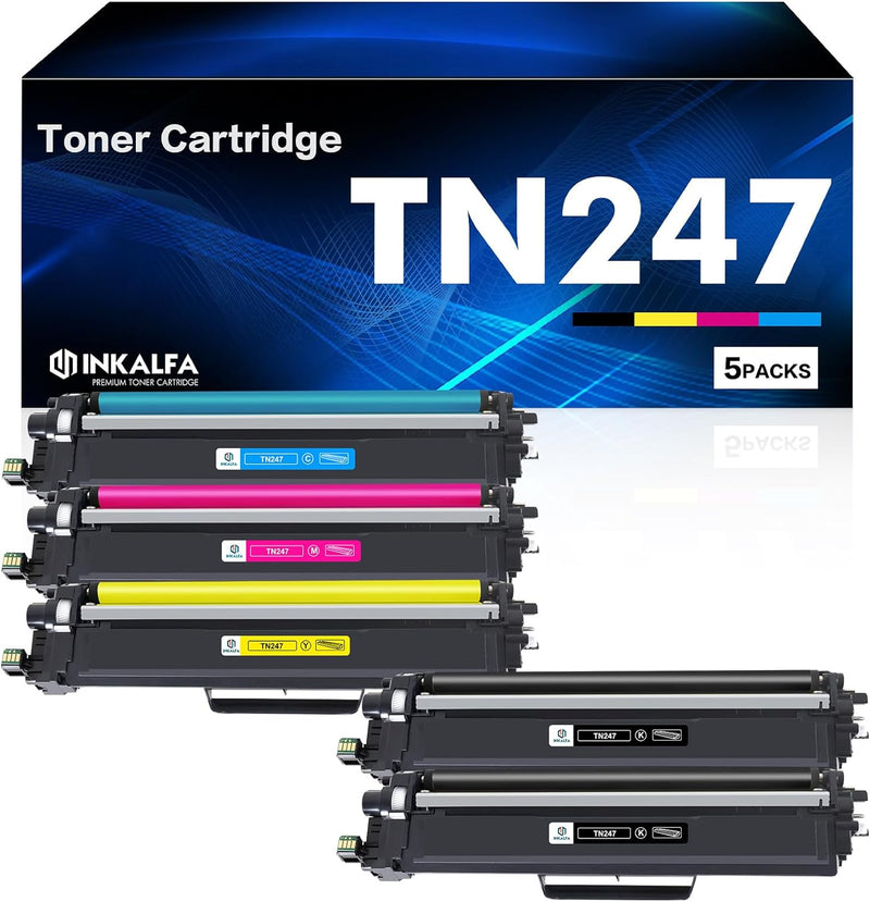 5er-Pack TN-243CMYK TN247 Kompatibel Toner für Brother MFC L3750CDW TN243CMYK MFC-L3750CDW DCP-L3550