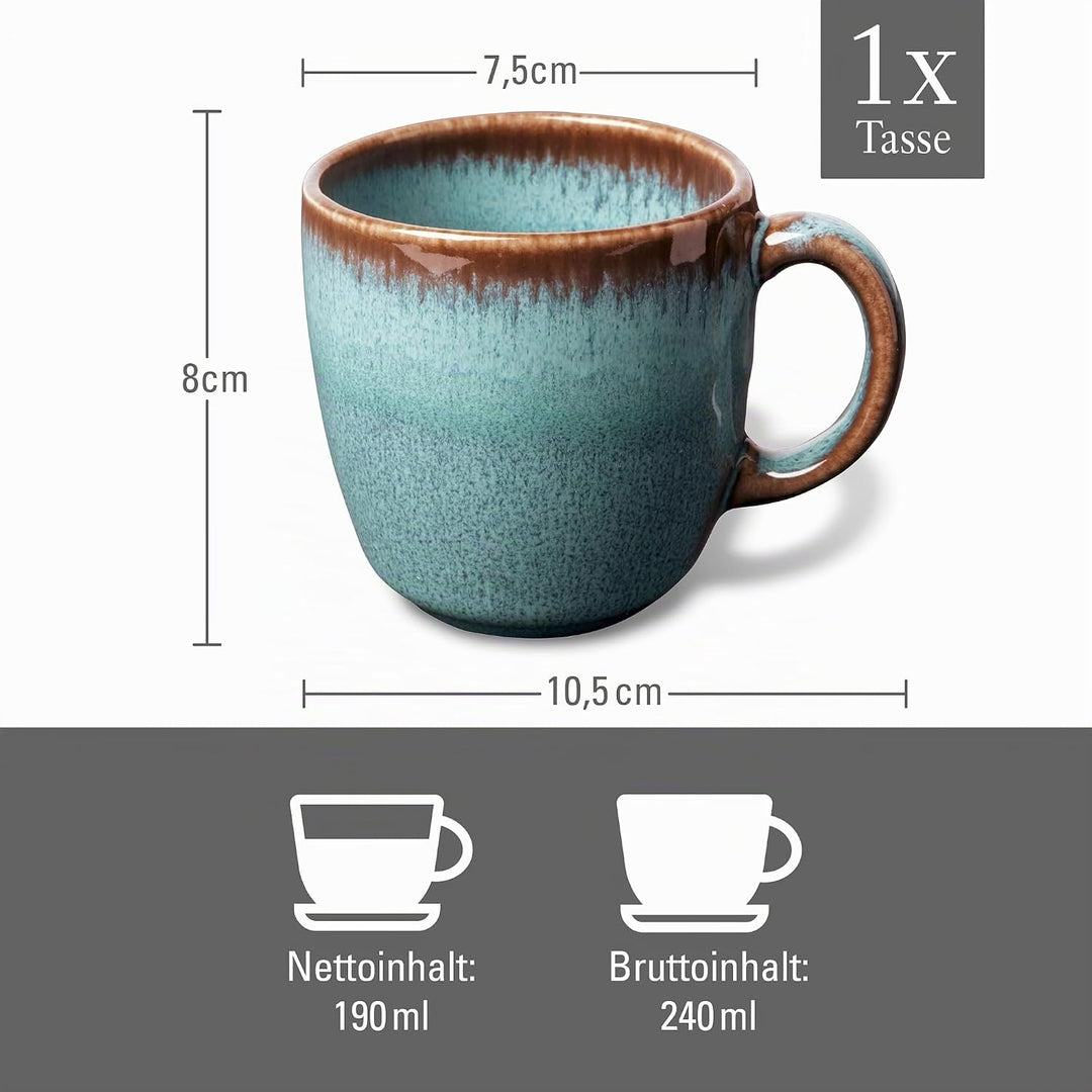 like. by Villeroy &amp; Boch Lave glacé Kaffeetasse, 190 ml Blau 1 Cup, Blau 1 Cup