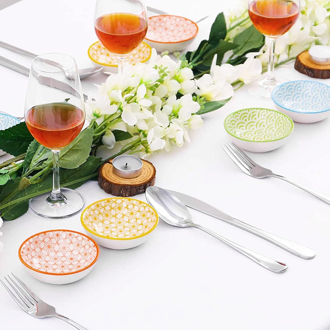 vancasso Natsuki Porzellan Dipschalen Set, 8-teilig Schälchen, Ø 8,8 cm Snackschalen, Servierschalen