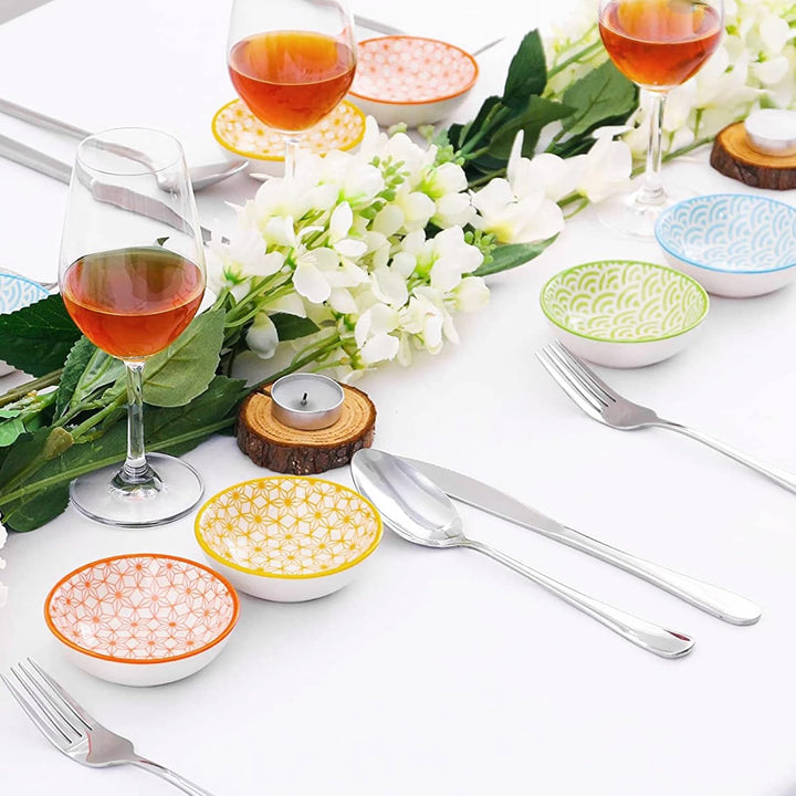 vancasso Natsuki Porzellan Dipschalen Set, 8-teilig Schälchen, Ø 8,8 cm Snackschalen, Servierschalen