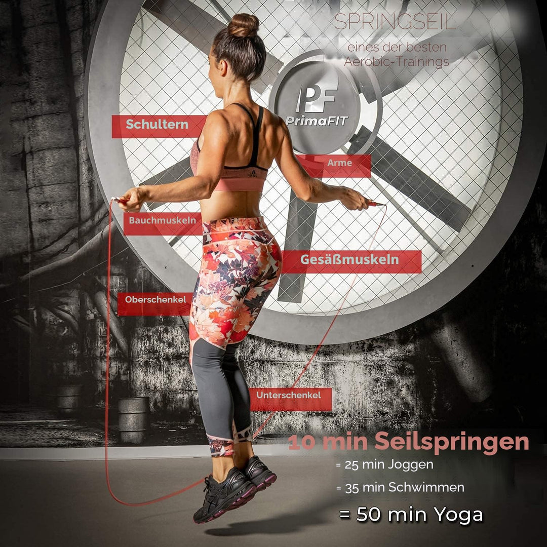 PrimaFIT Springseil Erwachsene Fitness Pro Speed Jump Rope 3m Seilspringen Verstellbar Mit Gewichten
