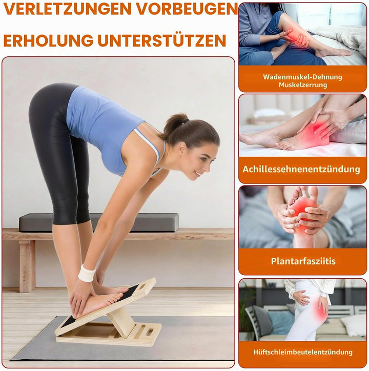 2-In-1 Schrägbrett &amp; Balance Board, Slant Board 4 Angles Einstellbar, Schrägbrett aus Holz Gleichgew