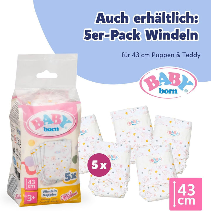 BABY Born Wickeltasche - Puppenwickeltasche in Rosa/Grau - Hochwertiges Puppenzubehör inkl. Wickelun