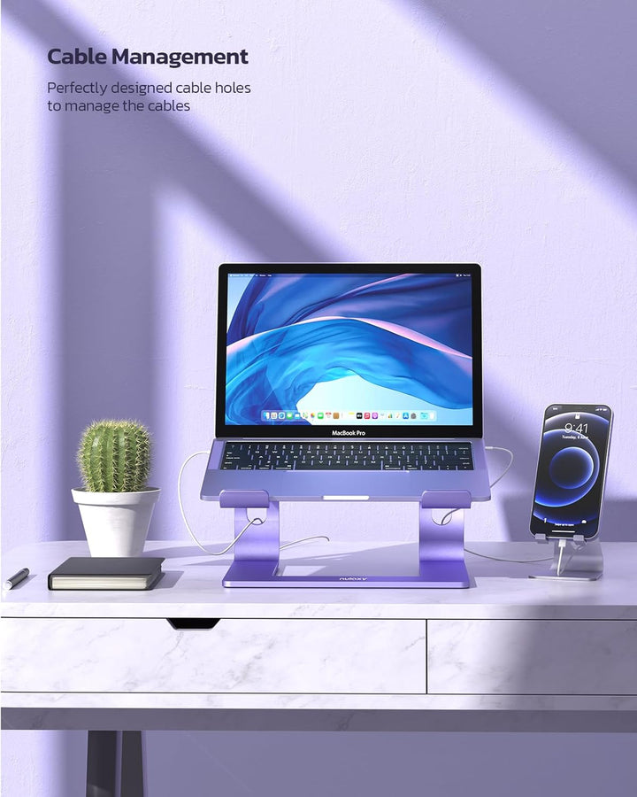 Nulaxy ergonomischer Laptop-Ständer aus Aluminium, abnehmbare Erhöhung für Laptops mit Einer Grösse