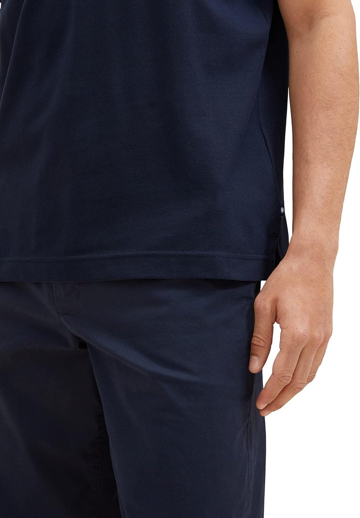 TOM TAILOR Herren Piqué Poloshirt mit Stehkragen S 10668 - Sky Captain Blue, S 10668 - Sky Captain B