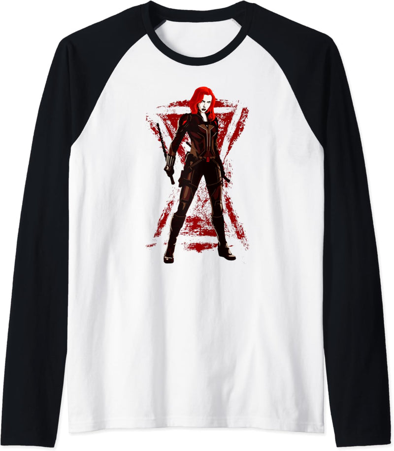 Marvel Black Widow Red Standing Pose Raglan
