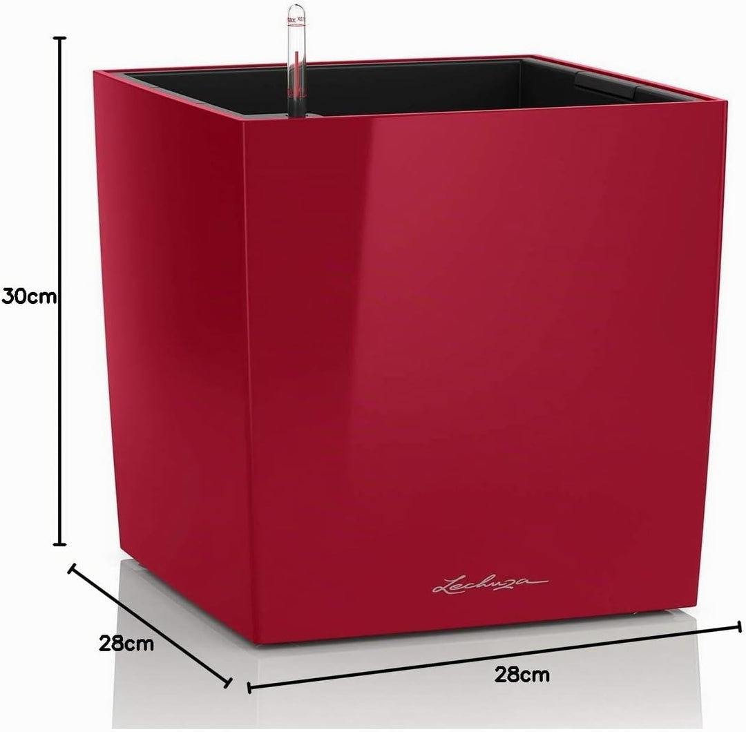 LECHUZA CUBE Premium 30 scarlet rot hochglanz 16467 29.5x29.5x30 cm Scarlet Rot Hochglanz, 29.5x29.5