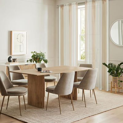 MRTREES Gardinen mit Kräuselband Stores Gardinen Schlafzimmer Vorhang Halbtransparent Vorhänge Beige