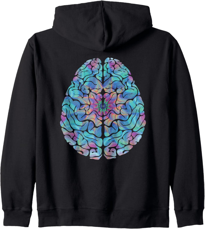 Human Anatomy Brain Psychedelic Gift Trippy Surreal Colorful Kapuzenjacke