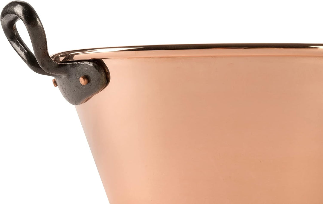 Kupfer Induktion Marmeladentopf Ø 26,5 cm, 3 Liter | Griffe aus Gusseisen | Kupfertopf zum Kochen vo
