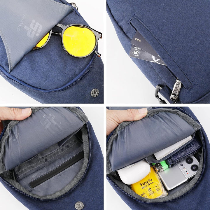 WATERFLY Anti-Diebstahl Sling Bag für Damen und Herren Brusttasche Hippie Crossbody Bag Multipurpose