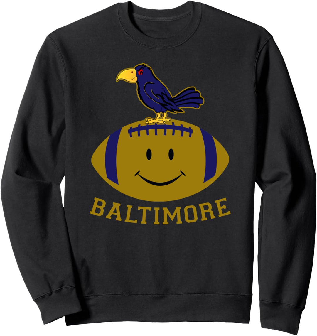 Baltimore Lustiger Fussball Smile Face Black Raven Sweatshirt