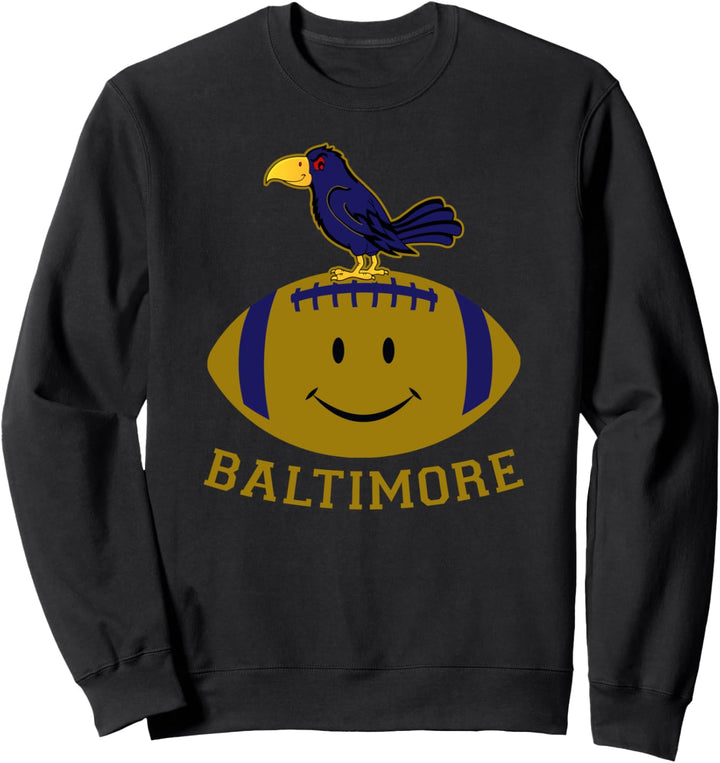 Baltimore Lustiger Fussball Smile Face Black Raven Sweatshirt