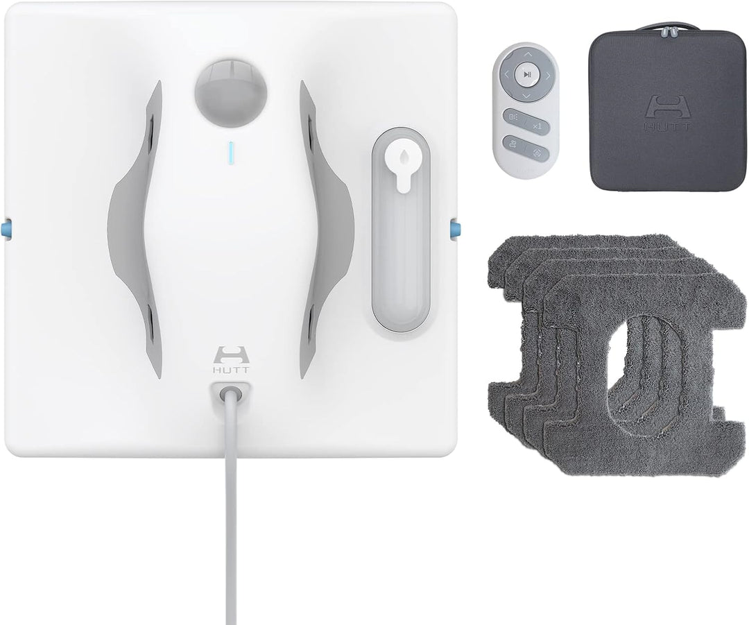 Hutt W8 Fensterputzroboter & Wischroboter für Flächen wie Fliesen, Spiegel etc (max 3800Pa Saugleist