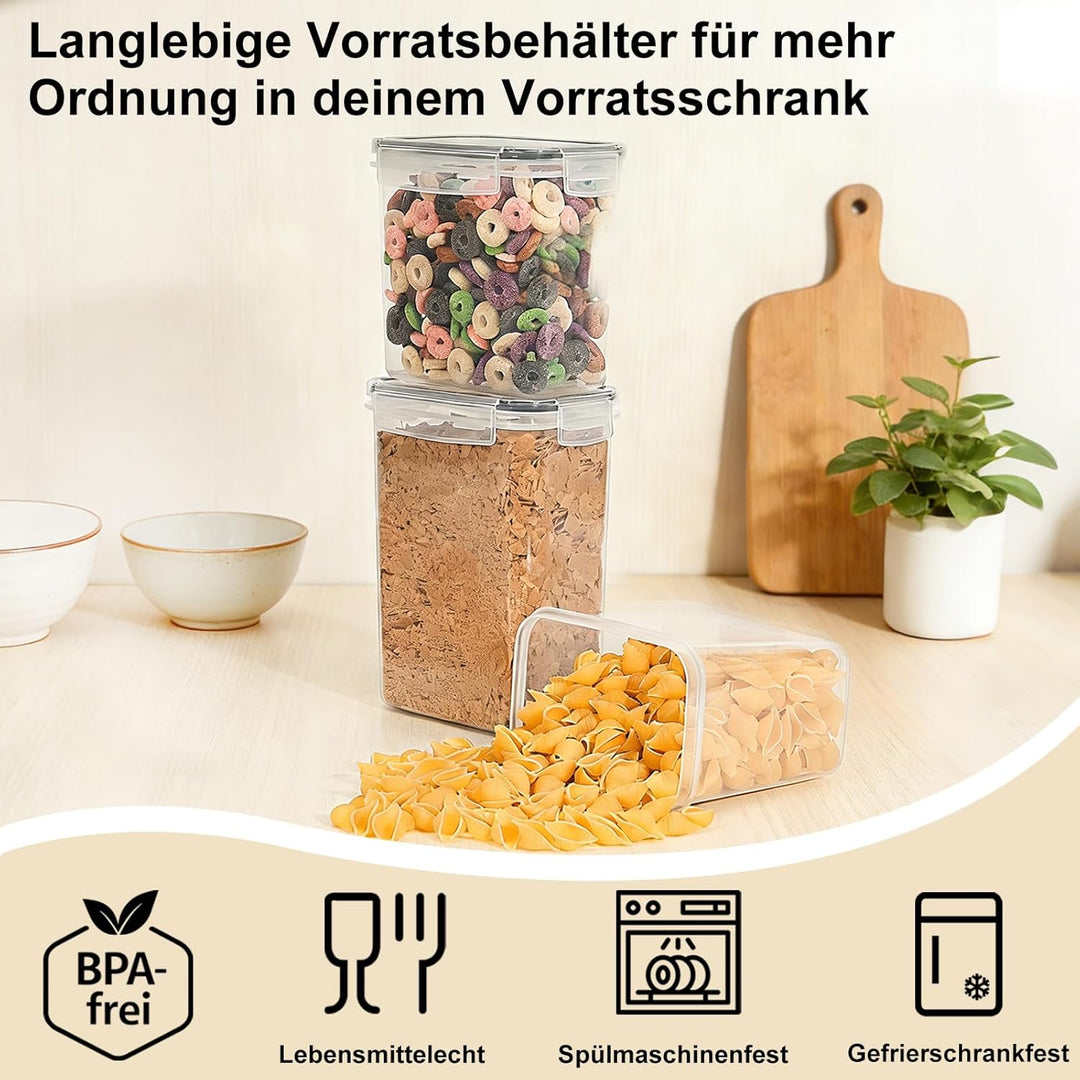 Haushaltszauber® Vorratsdosen Set XL – 24-teilig (0,8/1,4/2,0/2,8 L) | Luftdichte Vorratsdosen, Vorr
