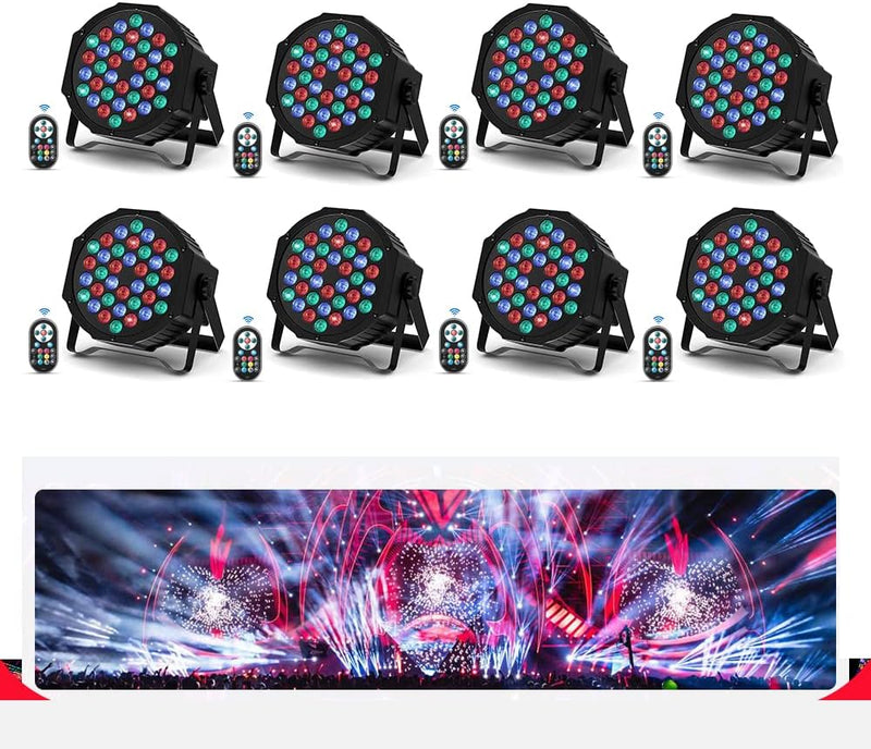 8 Stück Led par licht 36 RGB disco licht mit Fernbedienung DMX512 Bühnenlichter Auto/Sound/Master-sl