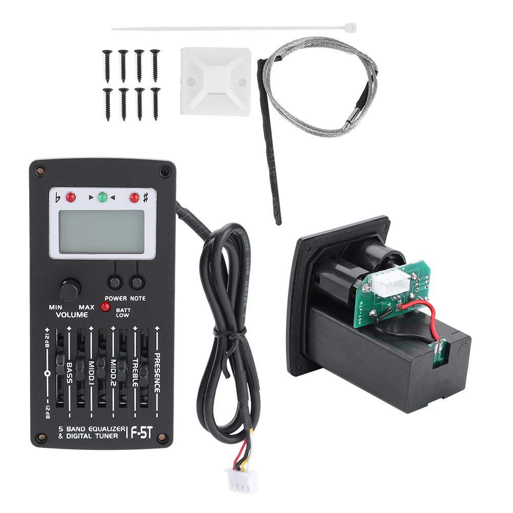 5 Band Gitarren-Equalizer, F-5T EQ Equalizer Tonabnehmer für akustische Gitarre Musikinstrument