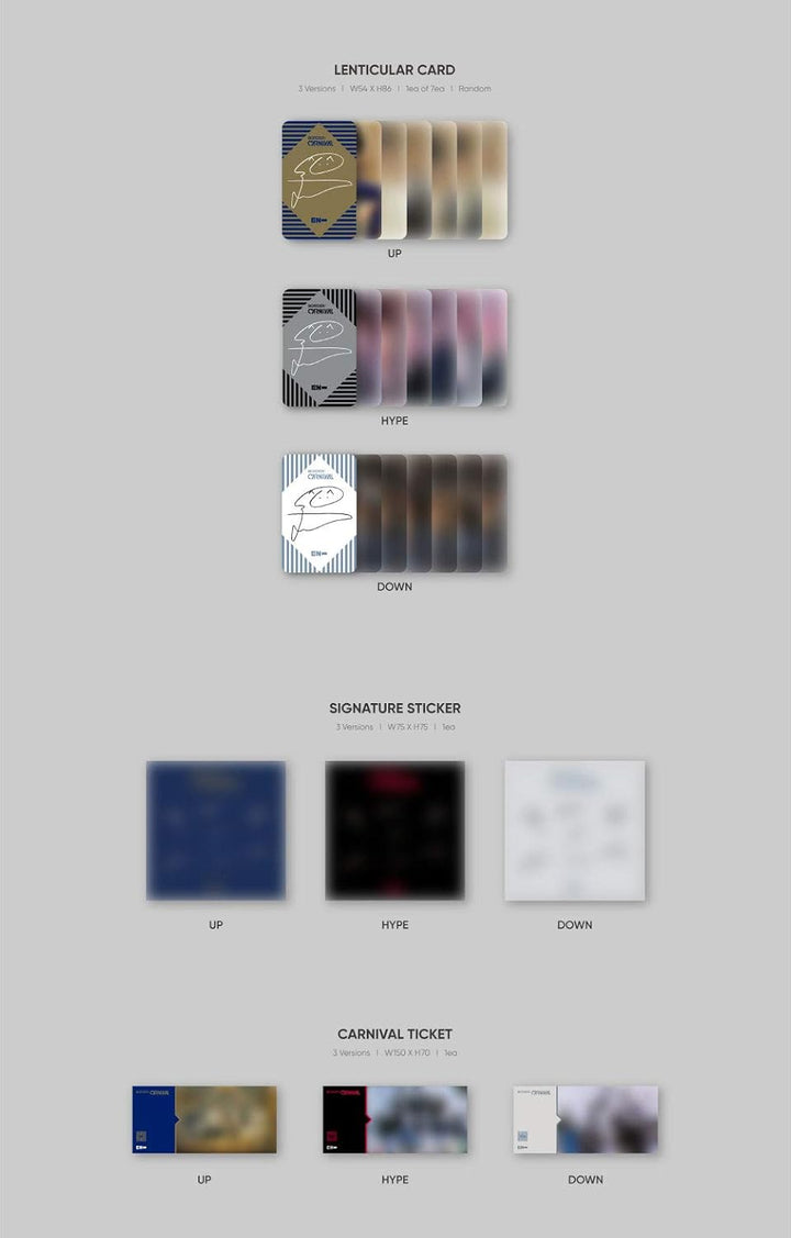 ENHYPEN - BORDER : CARNIVAL (2nd Mini Album) Album+Extra Photocards Set (UP ver.), Up Ver.