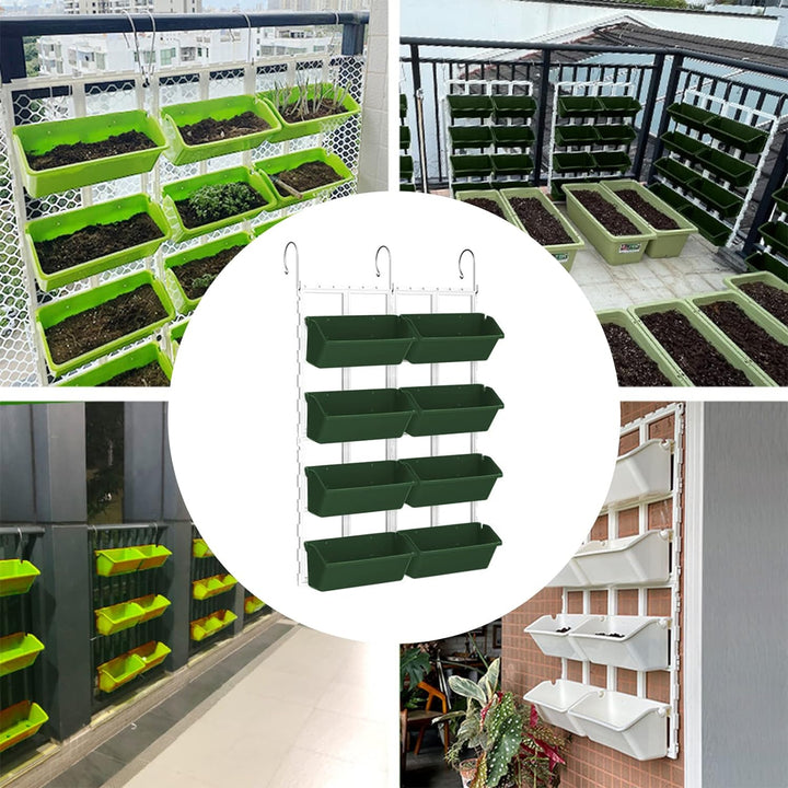 CEIEVER Hängende vertikale Wand Pflanze, Vertikaler Garten Pflanzenwand mit 8 Taschen Platzsparende