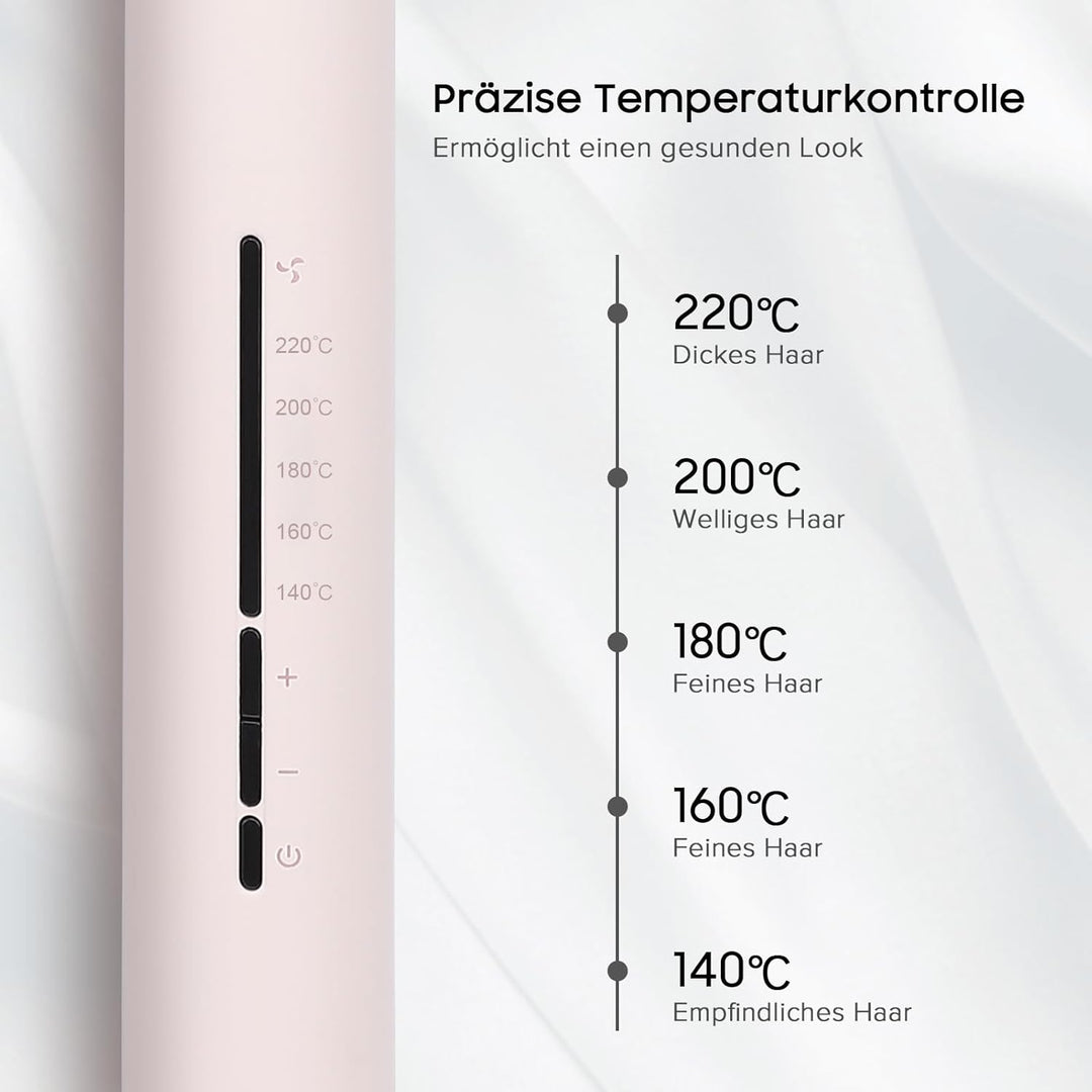 2-in-1 Haar Glätteisen und Lockenstab – 31mm Keramik Ionen Glätteisen für Locken und Glätten mit 5 T