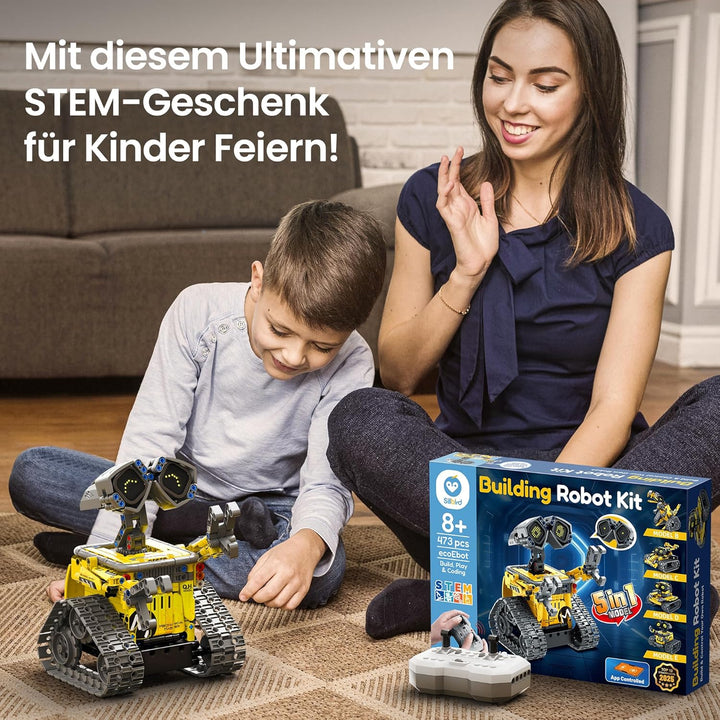 Sillbird Roboter Kinder für Jungen, 3-in-1-Technik Roboter mit App-Fernsteuerung, Wall/Mech Dinosaur