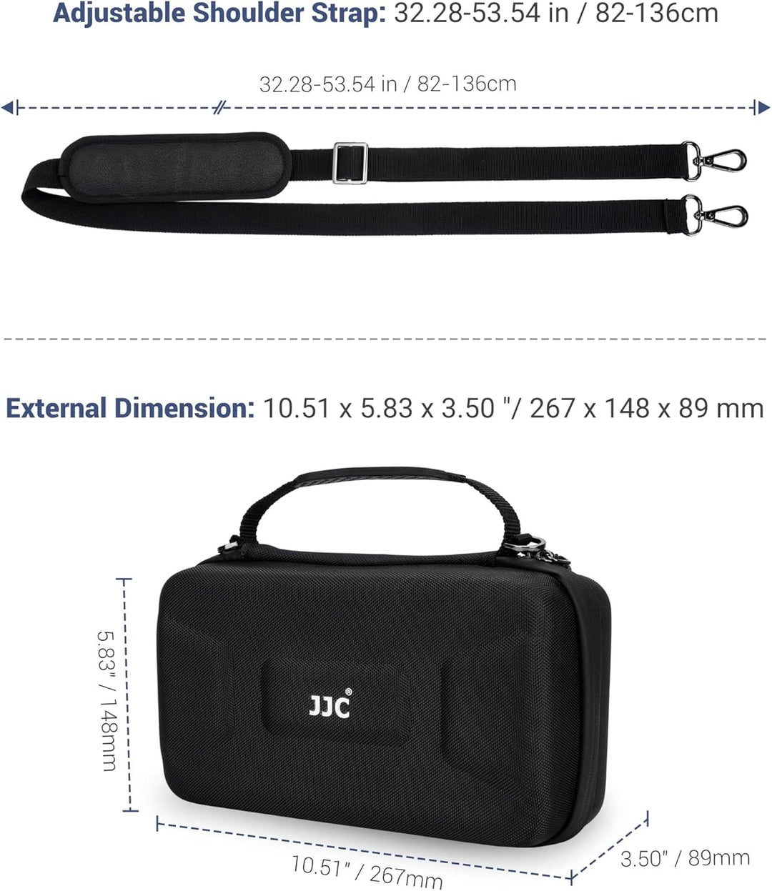 EVA Umhängetasche für DJI Osmo Action 5 Pro Tasche,Koffer für DJI Osmo Action 5 Pro/4/3 mit 3 Micro