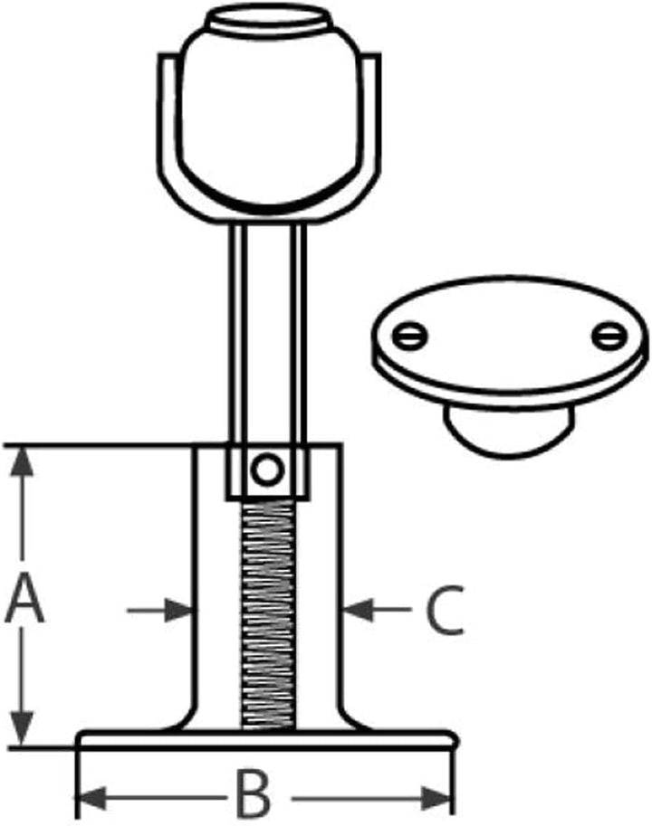 Yacht Steel Türstopper magnetisch verstellbar 51mm, 115mm, 25mm AISI 316
