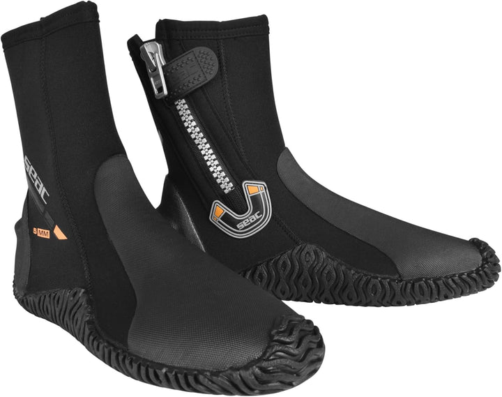 Seac Basic HD, Füssling aus 5 mm Neopren und fester Laufsohle, Taucherschuhe für Geräteflosse XS, XS