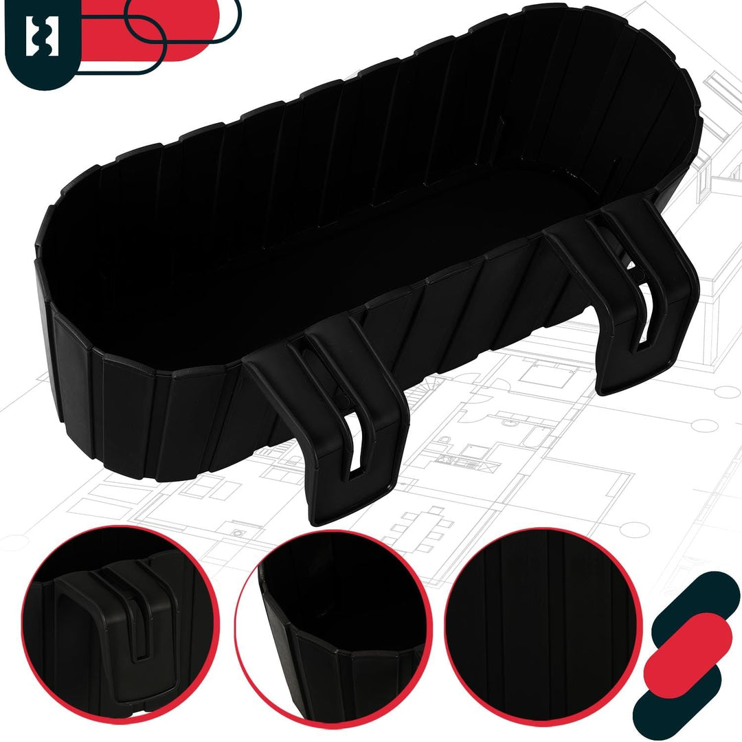 KOTARBAU® 4er Set Blumenkasten für Balkon - 40 x 15 x 15 cm - Blumenkasten für Balkongeländer - Balk