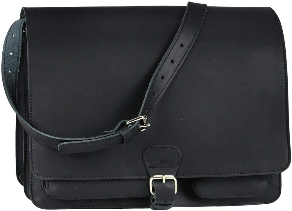 Ruitertassen Umhängetasche Leder Posttasche Messenger Lehrertasche schwarz Damen Herren Männer Fraue