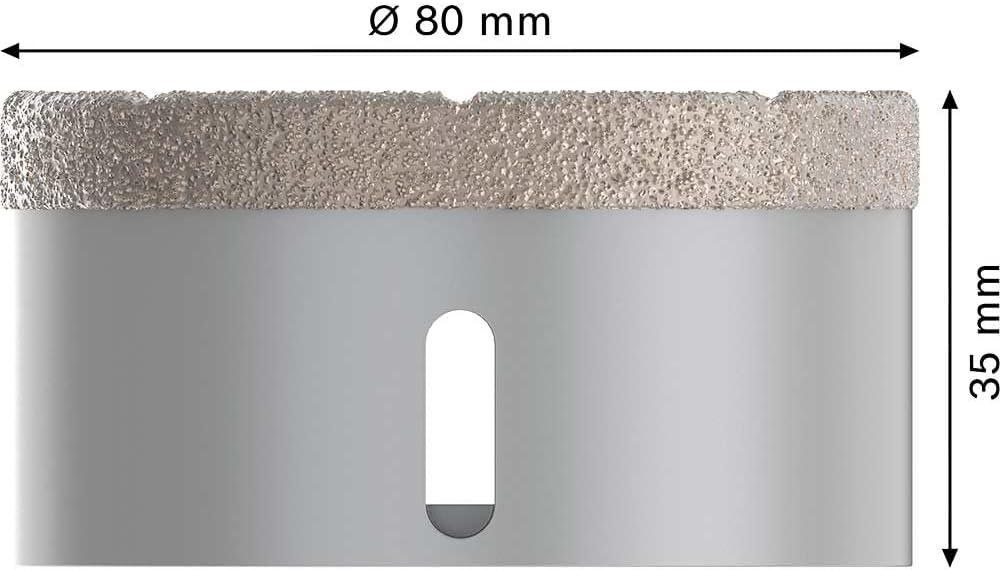 Bosch Professional 1x Diamanttrockenbohrer Best (für Keramik, X-LOCK, Dry Speed, Ø 80 mm, Arbeitslän