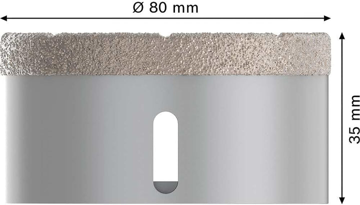 Bosch Professional 1x Diamanttrockenbohrer Best (für Keramik, X-LOCK, Dry Speed, Ø 80 mm, Arbeitslän