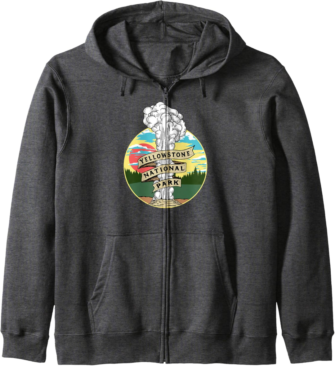 Vintage Old Faithful Yellowstone National Park Graphic Kapuzenjacke