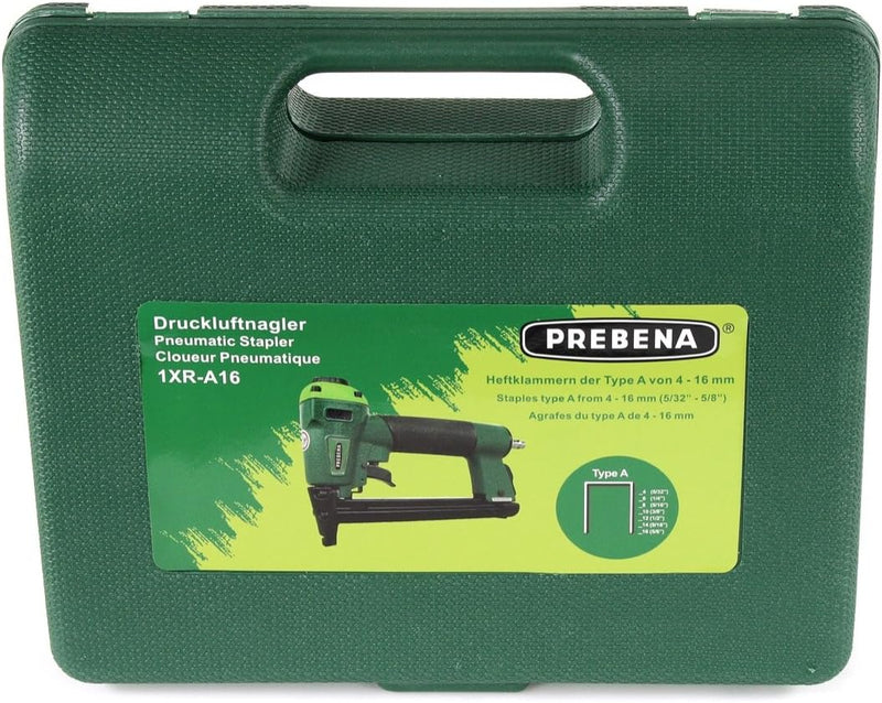 PREBENA Druckluftnagler 1XR A16 Kombi - Set incl. Heftklammern Typ A