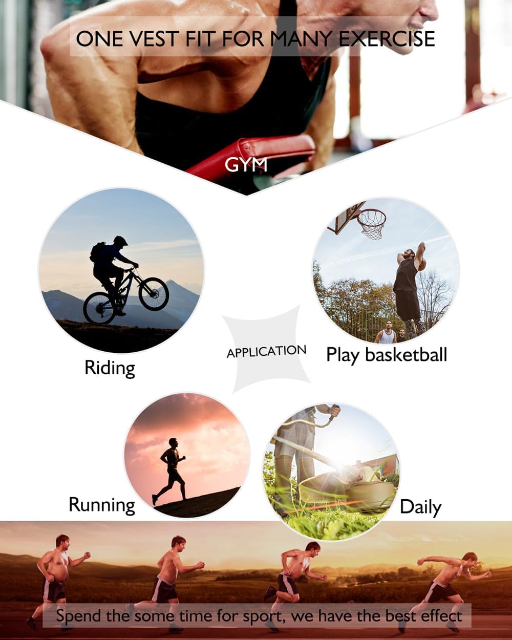 Sportliche Saunaweste für Herren, Fitness-Top, Kompression, Schweissabnahme, aus Neopren, mit Reissv