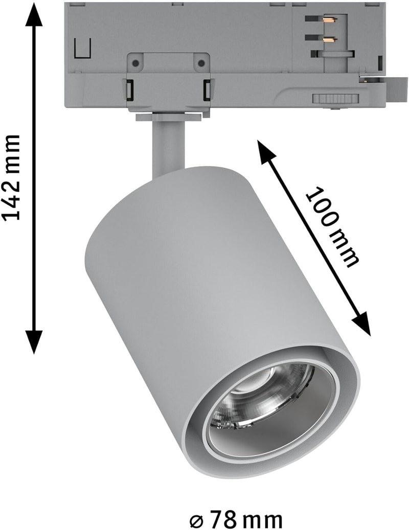 Paulmann Kratos LED-Schienenstrahler ProRail3 25W LED Silber