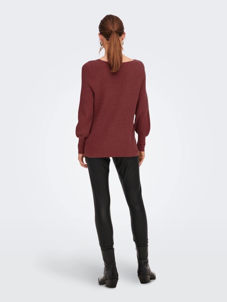 ONLY Female Strickpullover ONLATIA Strickpullover S Mineral Red/Detail:w. Melange, S Mineral Red/Det