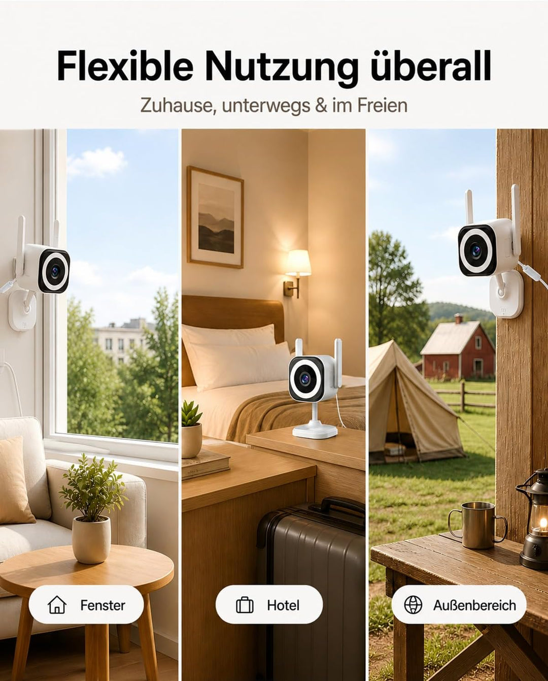 GUOANVISION 2K 5G Überwachungskamera Aussen/Innen, Kamera Überwachung Aussen, WLAN Camera Indoor/Out
