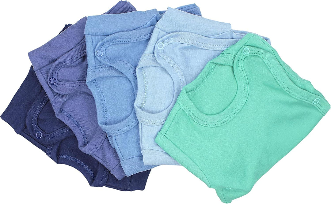 Baby Body Langarm – Wickelbody Langarm im 5er Pack aus Baumwolle für Mädchen und Jungen, Dunkelblau